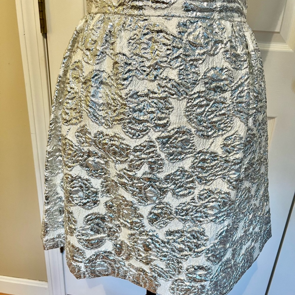 Vintage 1960s Silver Lame Belt Dress - Picture 3 of 11